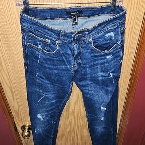 Blue Distressed Women's Jeans